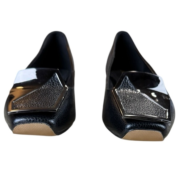 Jady Rose Black Leather Lucite Crystal Heel Loafers Size 8 NWOT - Picture 5 of 8